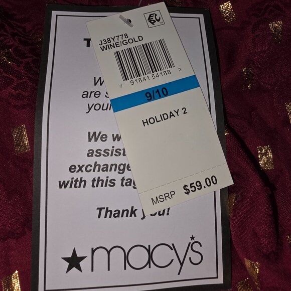 Darlin Wine & Gold Metallic Chiffon Dress – Size 9/10 – NWT - Picture 6 of 7